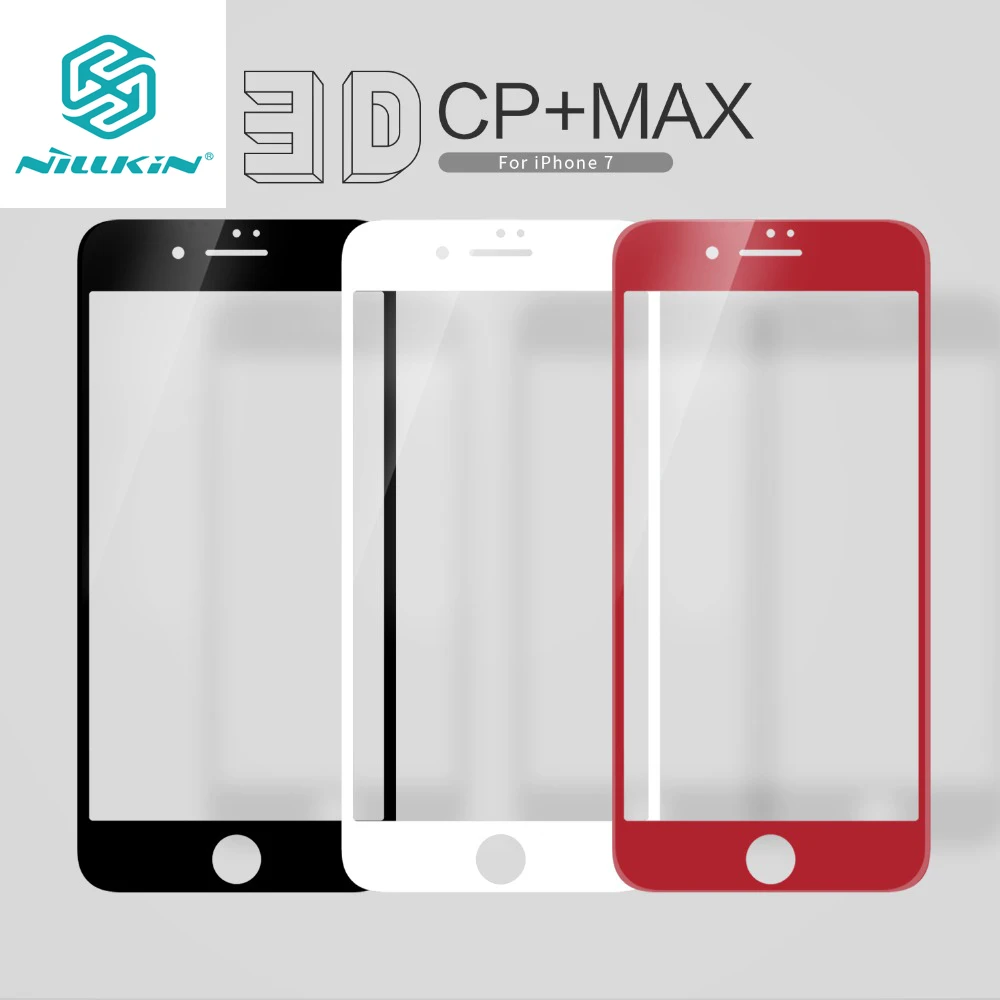 Beste Voor iPhone 7 7 Plus Nillkin Verbazingwekkende CP + MAX Volledige Cover Gehard glas 9 H 3D Gebogen Screen Protector Film voor iPhone 7 7 Plus
