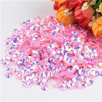 Multic Cup Flower Sequin 6 мм блестящие свободные блестки Blossom блестки сливы шитье, Свадебное Ремесло для одежды аксессуары - Цвет: PKGD