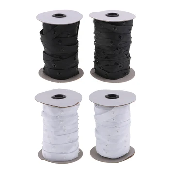 

2 Rolls 50 Yards Resin Button Snap Tape Polyester Twill Sewing Duvet Cover Coat Fasteners