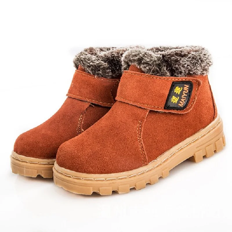 Детские ботинки; модные повседневные зимние ботинки из натуральной кожи; теплые удобные детские ботинки для девочек и мальчиков; детская