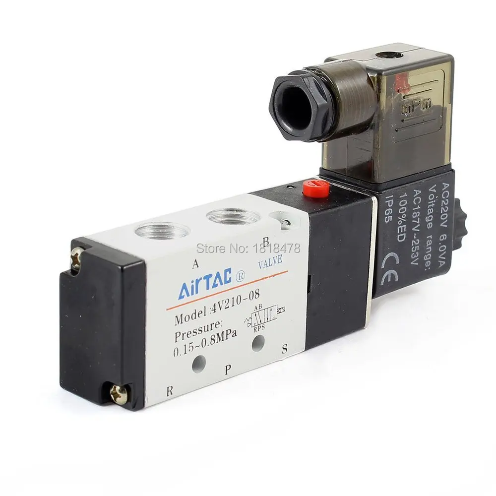 

4V210-08 DC 24V 2 Position 5 Way Pneumatic Solenoid Valve