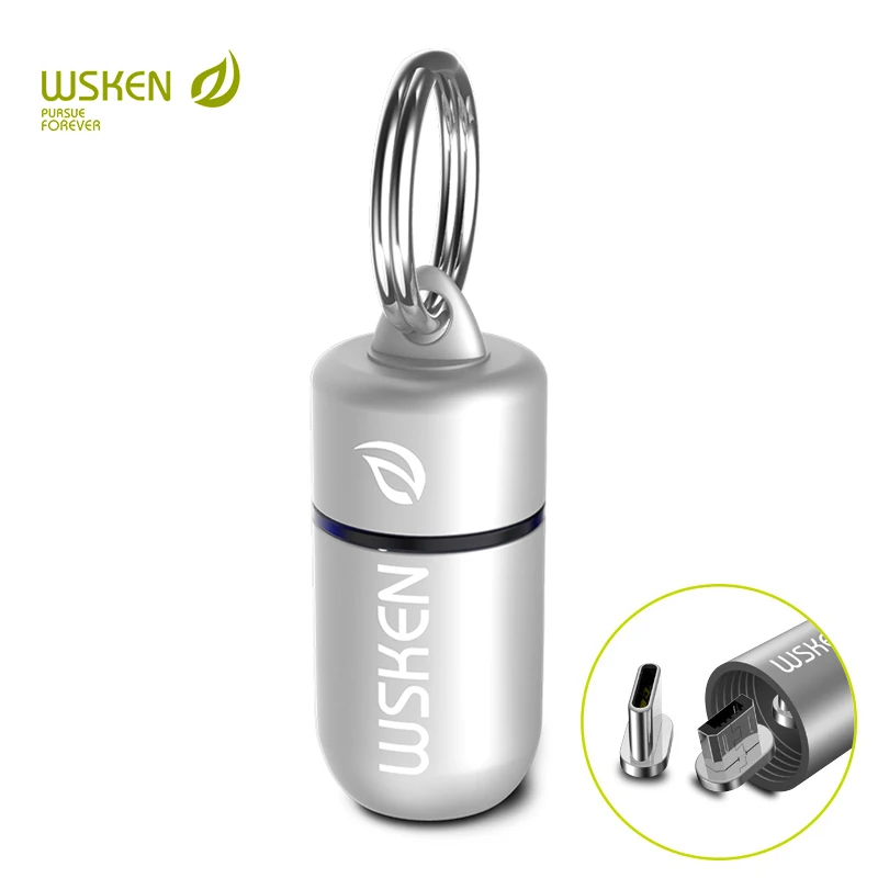 

WSKEN Magnetic Cable Plug Box Container for Plug of USB Type C Cable & Micro USB Cable & for iPhone Magnetic Charging USB Cable