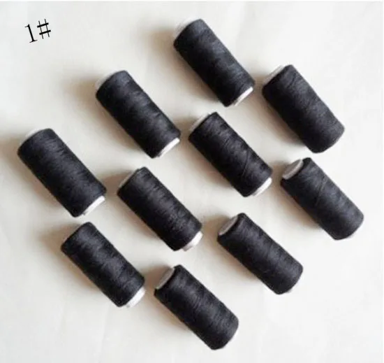2 шт 200 ярдов нить для шитья из полиэстера набор ниток прочные и прочные швейные нити для ручные приспособления - Цвет: black