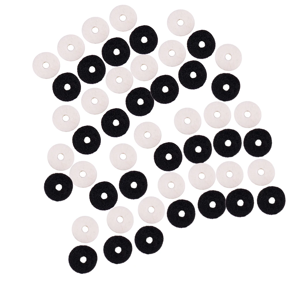 Tooyful Finest Pack/50pcs Felt Guitar Bass Strap Lock Washer Gaskets DIY Musical Instrument Accessory