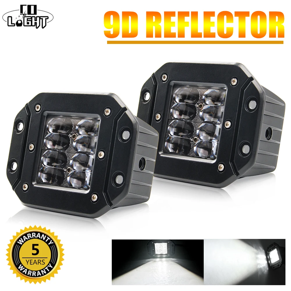 Со светом 5 &quot40 Вт Светодиодный рабочий свет 12V 24V высокое Мощность 9D светодиодный
