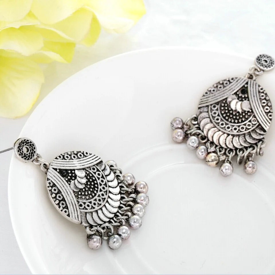 Buy Bell Fashion Statement Earrings Black Ethnic