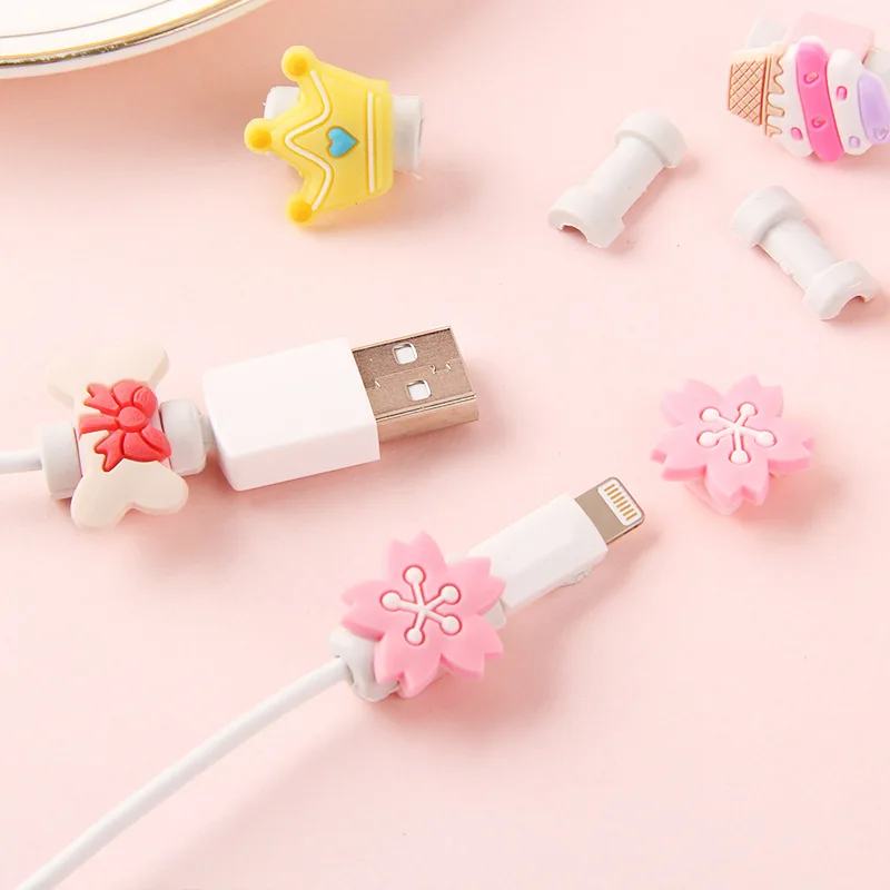 

10pcs New Fashion USB Cable Protector Management Data Line Organizer Clip Protetor Cable Winder For iPhone Samsung Huawei