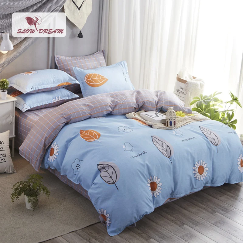 SlowDream Double Size Use 2019 Bedding Set Nordic Style Bed Linens Flat Sheet Pillowcase Twin Queen Textiles Mans Cover | Дом и сад