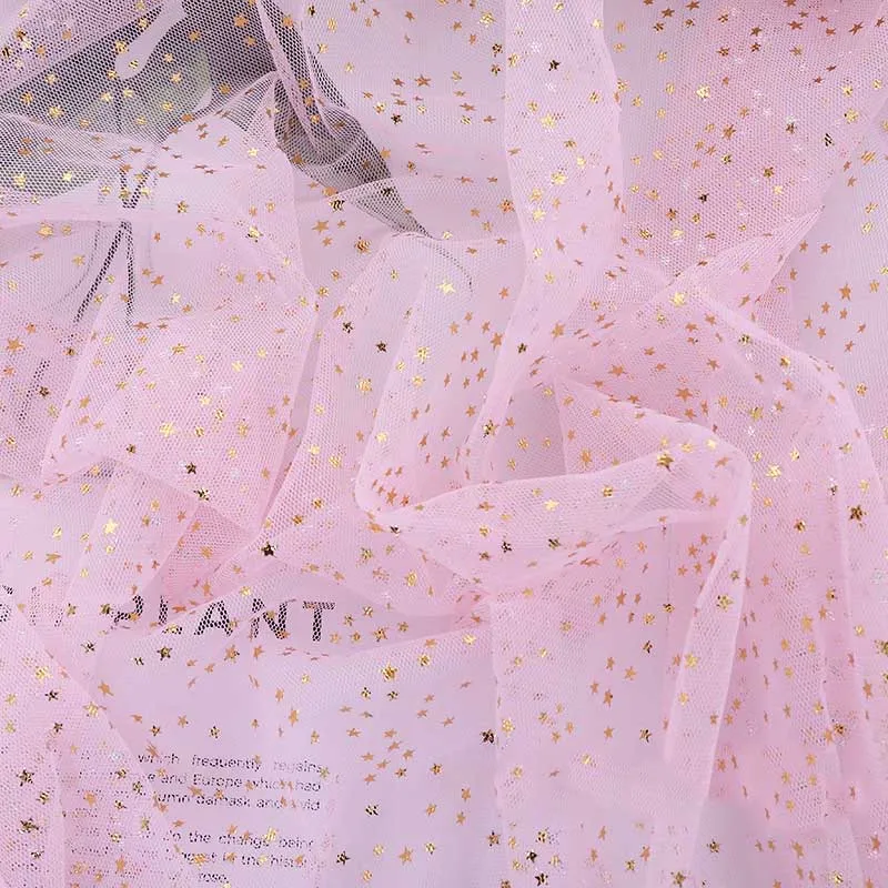 

160cm*100cm/pc Star Mesh Fabric Sequined Tulle Fabric Handcraft Dress Clothing Wedding Party Decoration Cloth Sewing Materials