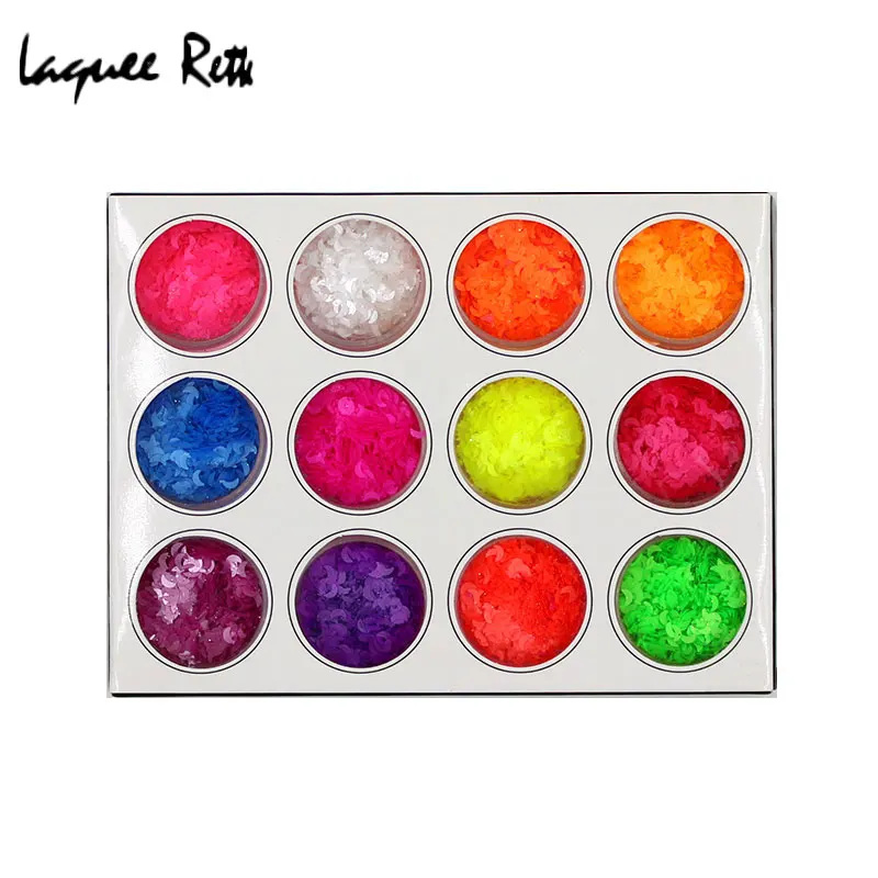 

12pcs Candy Colors Crescent style Nail Art Glitter Paillette Decoration Laser Glitter moon type