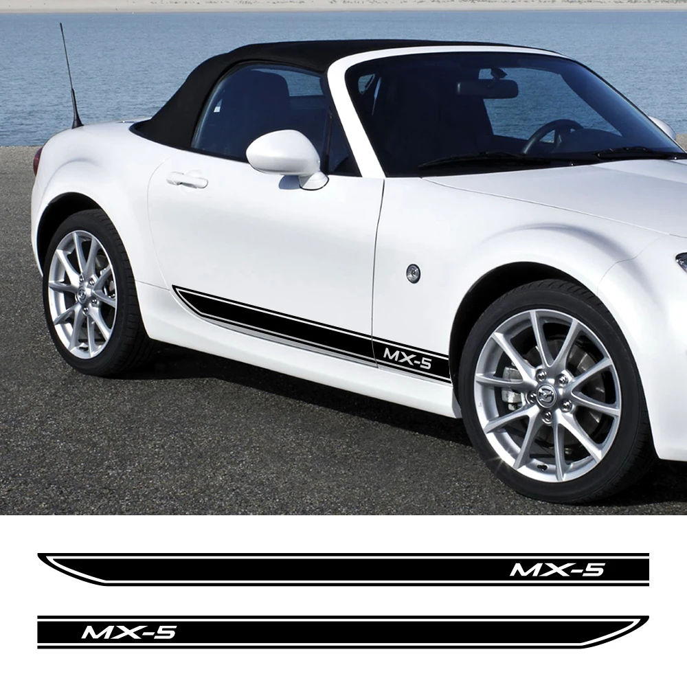 자동차 스타일링 사이드 스커트 스티커, DIY 자동차 비닐 랩, 레이싱 데칼 장식, 마쓰다 MX-5 3 튜닝 자동차 액세서리