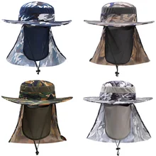 Мужская Летняя камуфляжная Солнцезащитная шляпа с широкими полями для рыбалки HATYG0003