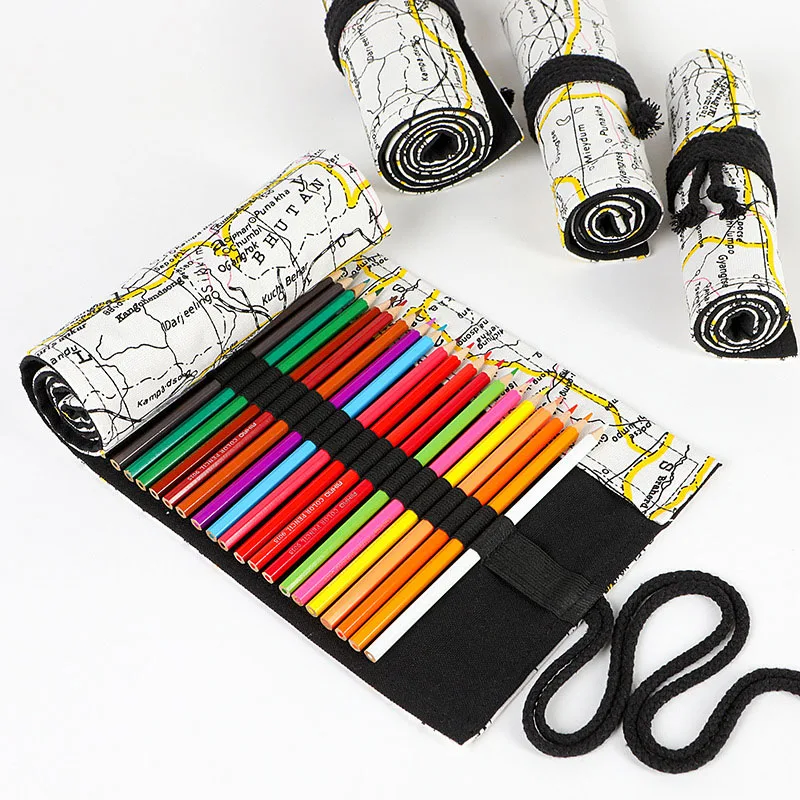 

36/48/72Hole Pencil Case Cute School For Girls Pouch Pencilcase Kawaii Rolling Pencil-case Storage Vintage For Pencils Cases