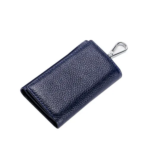 Высококачественный Женский мини-кошелек из натуральной кожи, кошелек для монет, кредитный держатель для карт, многофункциональные женские маленькие кошельки для ключей, сумка для денег - Цвет: Синий