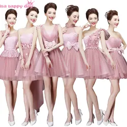 Пыльный розовый подружки невесты принцесса Красивые размеры 8 невесты осень платья для вечеринок невесты платье для девочек Свадебная