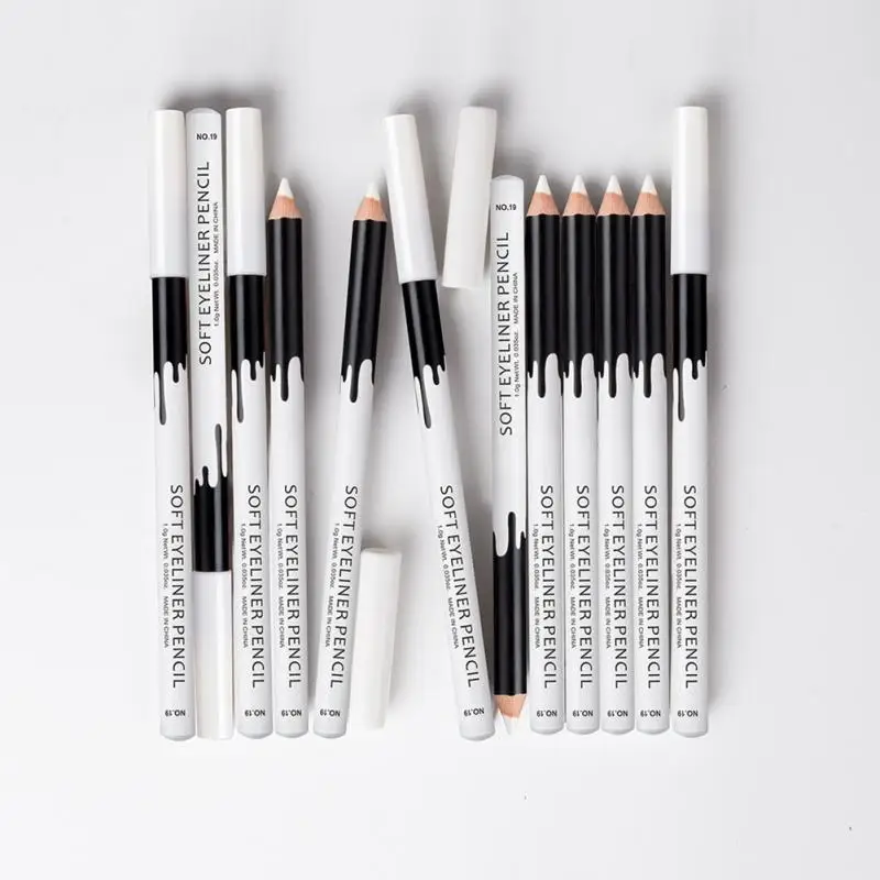 12PCS/Lot white Make Up Beauty Pen Eyeliner Eye Liner Pencil Eyebrow Eyeshadow Cosmetics Eyes Makeup Tools