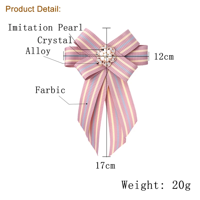 Junlead Модный женский ювелирный большой тканевый галстук-бабочка большой бант из ткани классический жемчуг цветок рубашка костюмы аксессуары брошь булавки