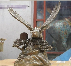 

Antique bronze Pure Copper Brass 21 "grande bronze feng shui Terra dos condores & em Great Wall & de