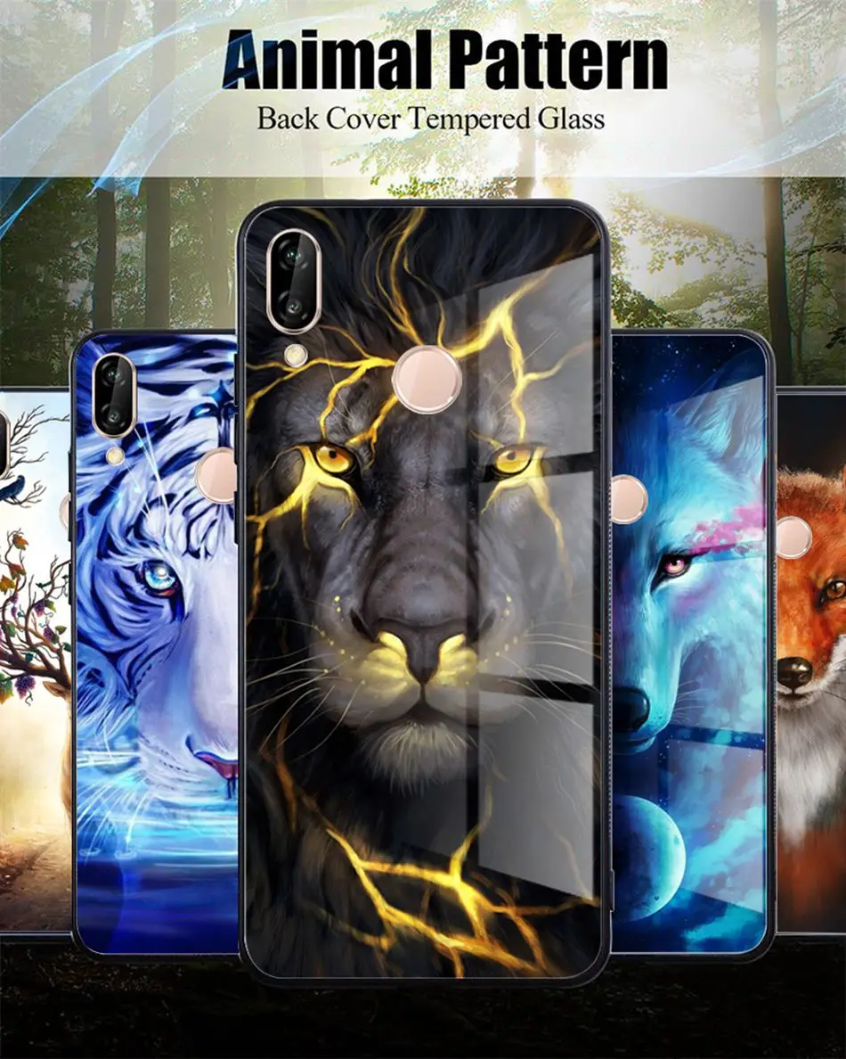 Tempered Glass Case For Huawei P20 Lite Pro Luxury Animal Pattern P Smart Coque Honor 9 Lite Case For Huawei Mate 10 Lite Cover (1)