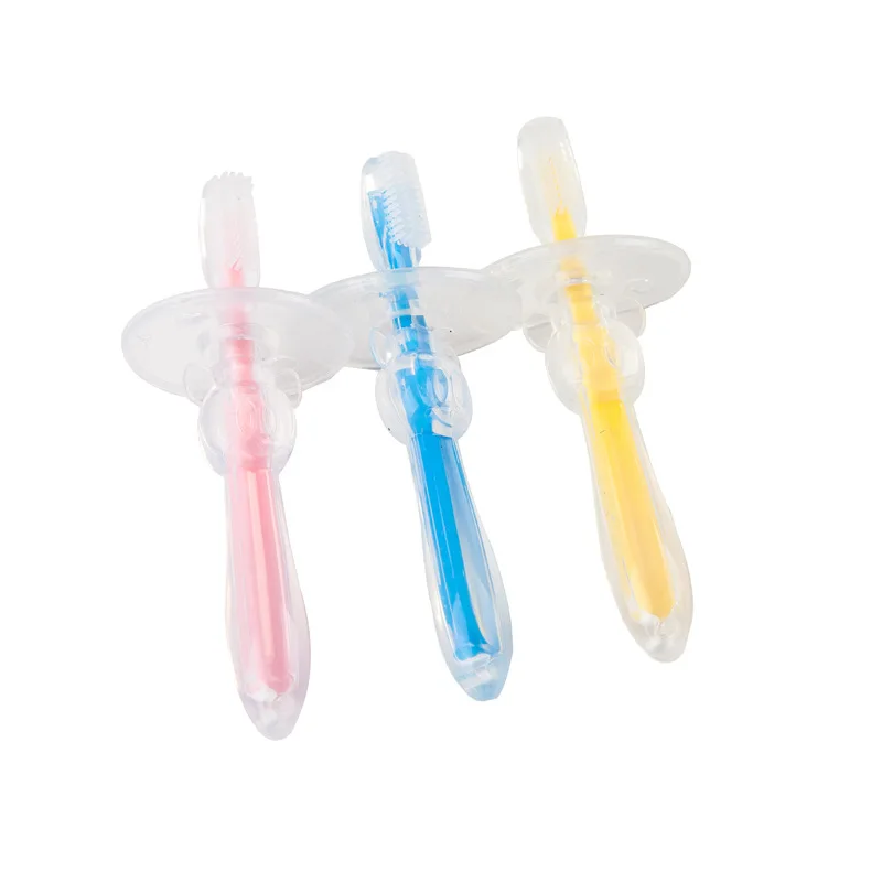 Beli 1 PC Silikon Anak anak Teether Pelatihan Sikat Gigi untuk Anak Bayi Sikat Gigi Bayi Bayi Bayi Sikat