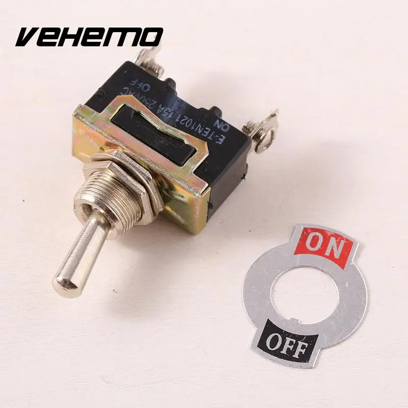 Vehemo 5pcs Toggle Heavy Duty Flick ON/OFF Car Dash Light Metal SPST