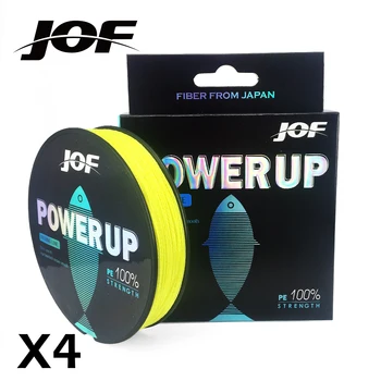 

JOF Brand 300M PE Braided Fishing Line 4 Stands 12-83LB Multifilament Fishing Line for Carp Fishing Wire for All Fishing