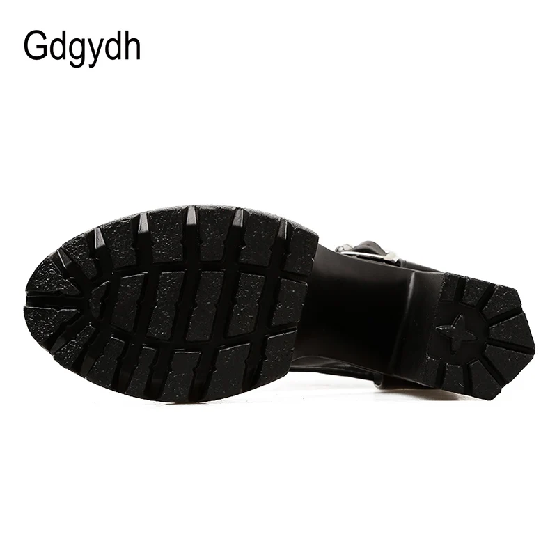 Женские босоножки на платформе и высоком каблуке Gdgydh черные сетчатые Вечерние