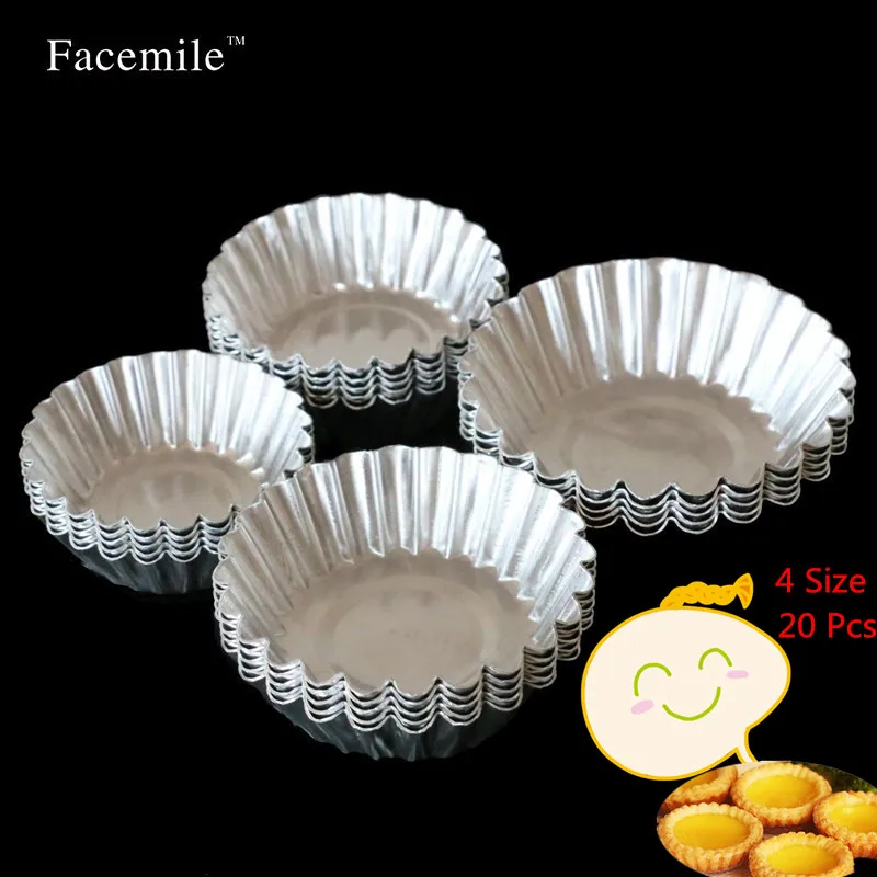 

4 Sizes 20pcs/set Flower Egg Tart Mold Cupcake Cake Jelly Mold Liner Baking Cup Mold Round Muffin Liner Baking Cup Pastry Tool