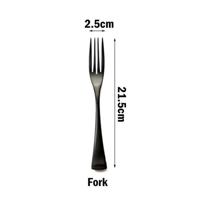 Fork WHISM черные столовые приборы Нержавеющая сталь чайная посуда столовая посуда ресторан ложка Western Еда вилка Кухня аксессуары - Цвет: Fork