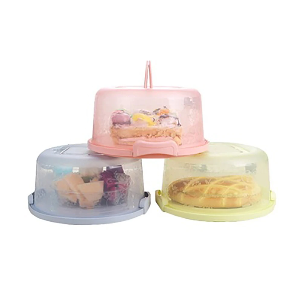 Мини круглый контейнер для торта, лотки, пластиковая коробка для торта, переносная коробка для хранения еды, сохраняет свежесть тортов