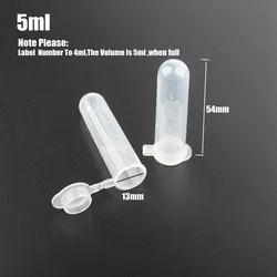 100-Pack Clear Plastic Storage Bottles with Caps (0.2ml-10ml Capacity) (5ml)