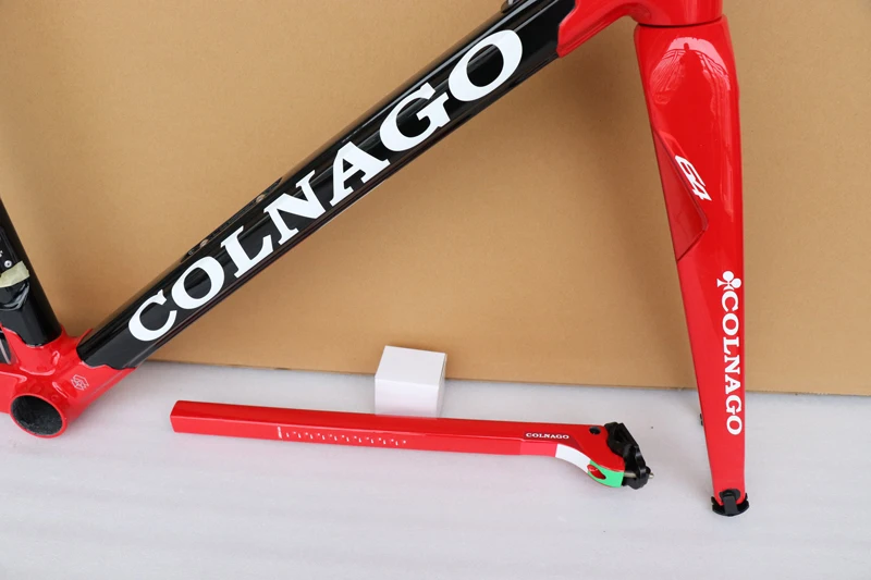 Flash Deal C649 Colnago C64 carbon bike frame T1100 carbon road bicycle frame glossy finish black red with white decal 3 Flash Deal C649 Colnago C64 carbon bike frame T1100 carbon road bicycle frame glossy finish black red with white decal 3