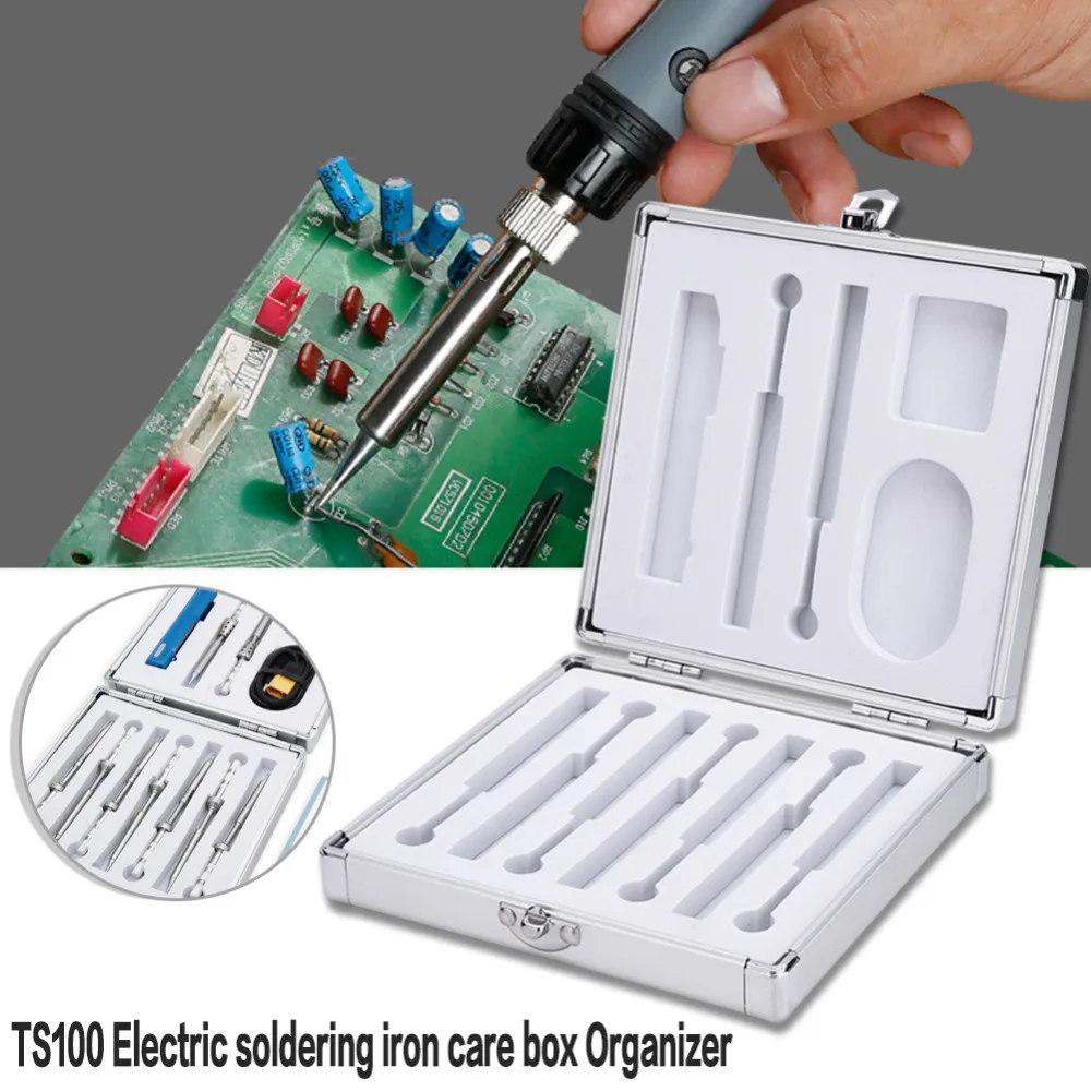 

Aluminium Package Box Dedicated TS100 Mini Programmable Smart Digital LCD Adjustable Temperature Electric Soldering Iron