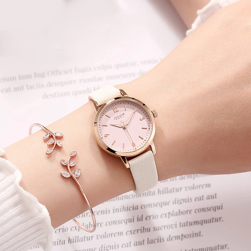 Ceny Julius Lady klasyczny cyfrowy skórzany zegarek z tarczą kobieta proste podświetlane wskazówki zegarki kwarcowe sukienka zegar Montre Femme prezent