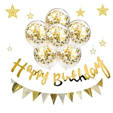 Набор украшений на день рождения гирлянда с воздушными шариками вечерние комплект орнаментов в комплекте 6 шт. латексные тканевые воздушные шары и баннер и счастливый день рождения