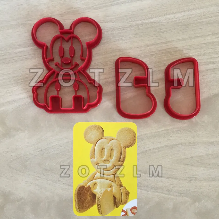 

3 pcs/set Cute Cartoon 3D Mouse Plastic Stereoscopic Cookie Cutters Pastry Sandwich Toast Biscuit Cake Mold Baking Tools SLP090
