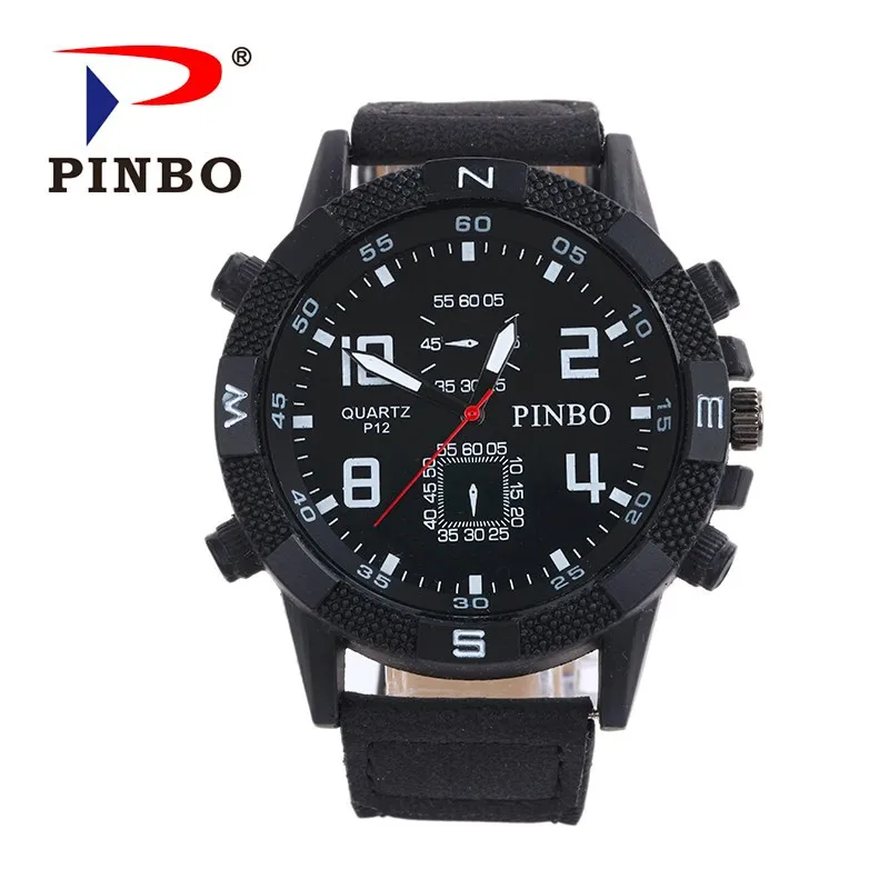 

Relogio Masculino Men's outdoor Sports Quartz watch casual Large dial Leather men watches multifunction Military wristwatch hot