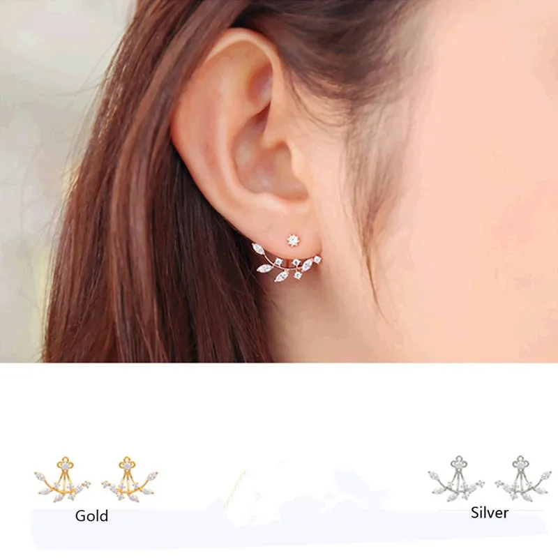 Реальные Oorbellen Aretes Модные аксессуары для девочек хрустальные серьги листья ветви висят после циркона