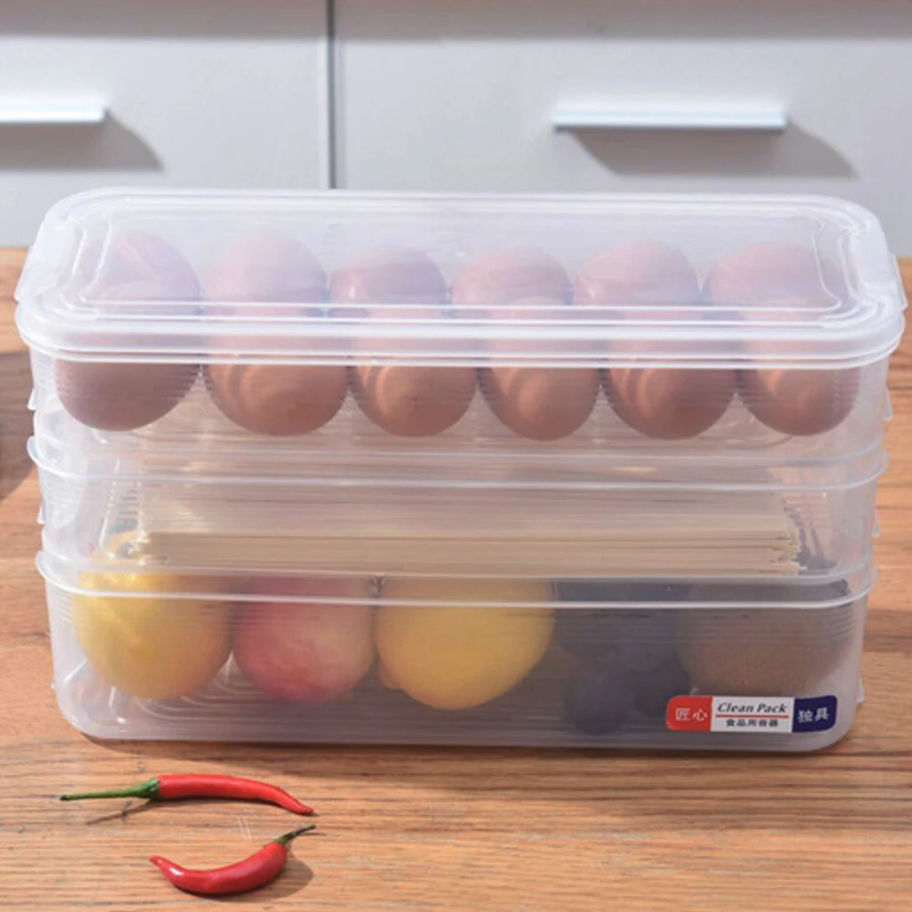 

Food Storage Containers Plastic Storage Bins Refrigerator Storage Box With Lid For Kitchen Fridge Cabinet Freezer Desk Organizer