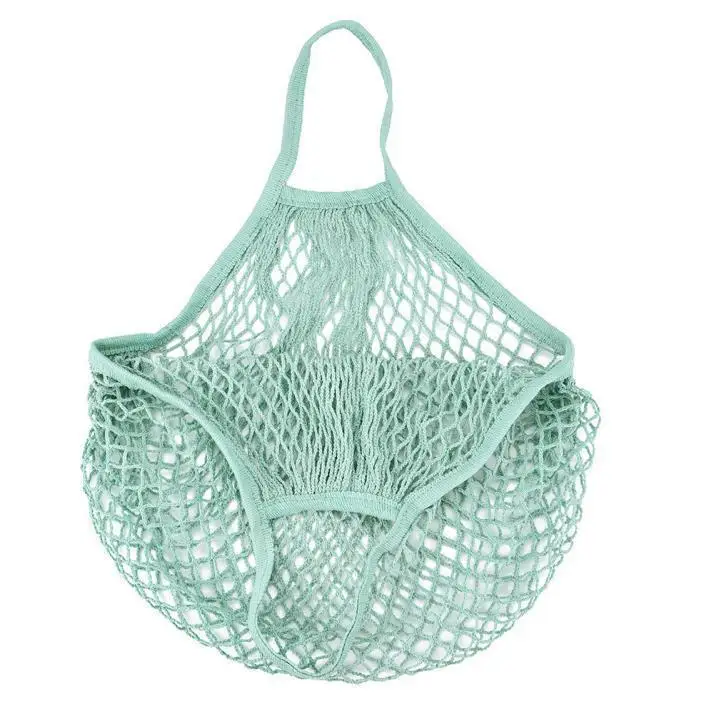 1PCS Large Cotton Totes Shopping Bags foldable Mesh Net String Shopping Bag Reusable Shopping bags Fruit Storage Handbag