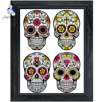 

JOY SUNDAY,Nedlework Embroidery embroidered DIY,skull flower carton cross stitch embroidered 14CT 11CT home decoration painting