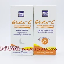 Gluta C отбеливание кожи лица белый день и ночной крем для лица комплект осветления