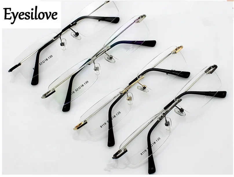 

Eyesilove Rimless memory Titanium flexible optical glasses frames spectacle frame for prescription with many colors