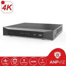 Anpviz 4K разрешение 8CH POE NVR NVR3008-4K-8P 8-Канальный Plug& Play сетевой видеорегистратор H.265 8 POE портов 1-ch HDMI до 8MP