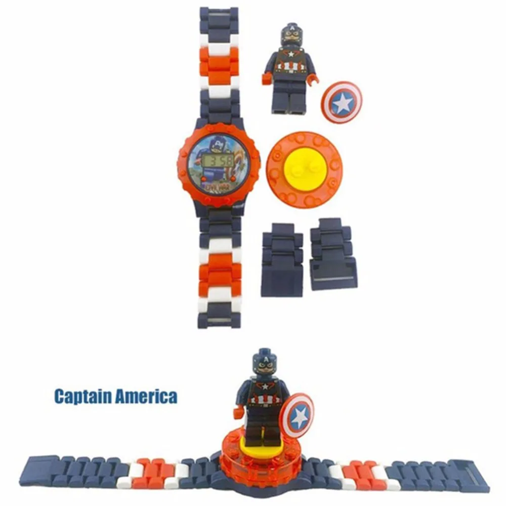 Super Hero Watch Building Blocks Ninjago Marveling Avengers Figures Bricks Funny Toys for Children Compatible LegoING Watch Gift