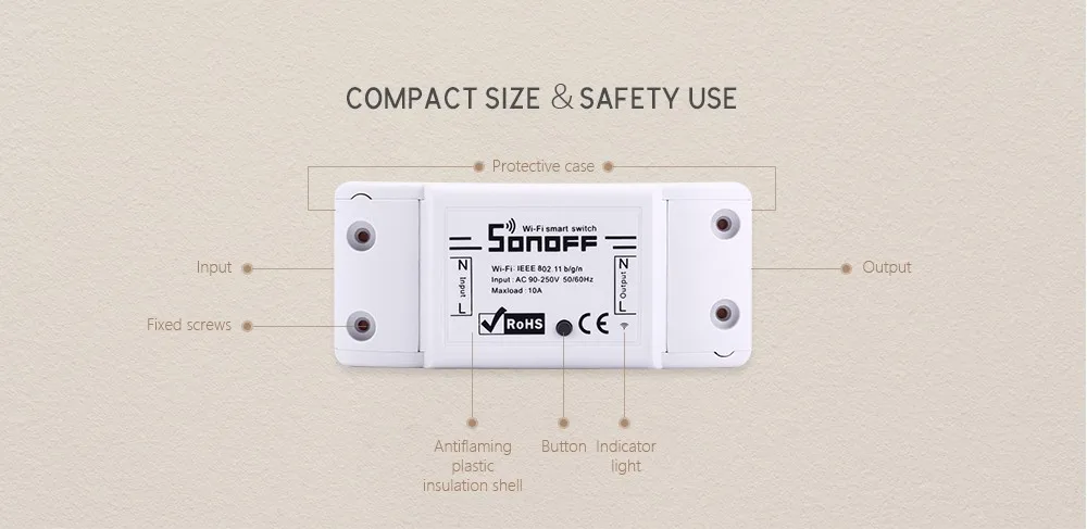 SONOFF BASIC WiFi беспроводной умный переключатель для DIY домашней безопасности умный пульт дистанционного управления Переключатель автоматическое управление голосовым управлением