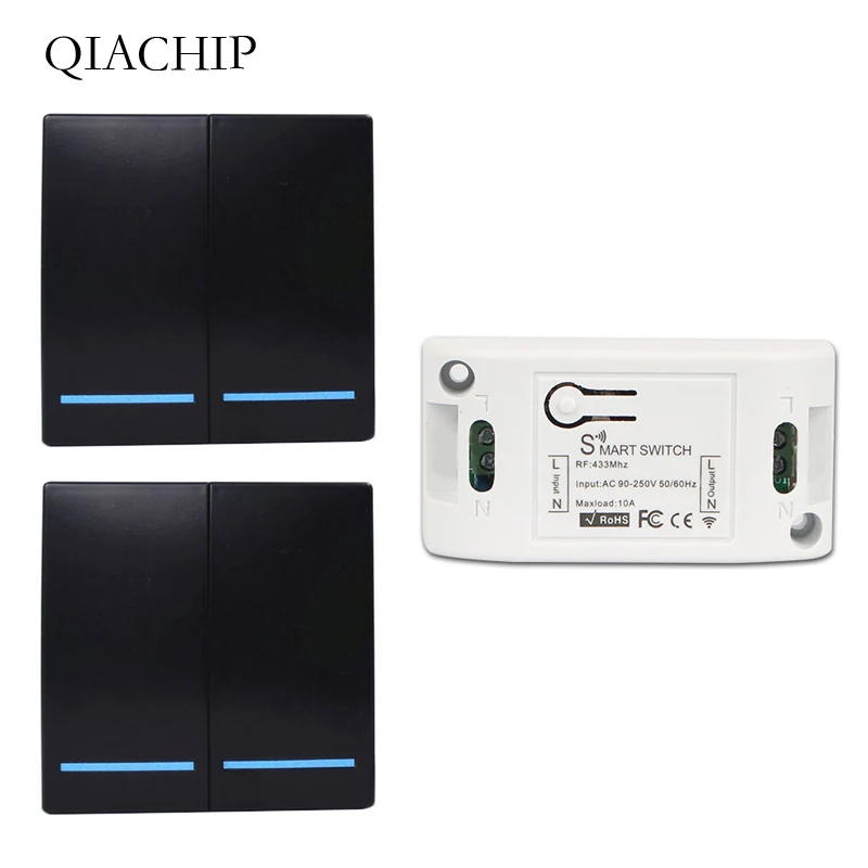 

433Mhz Wireless RF Remote Control Switch AC 220V 1CH Receiver 86 Wall Panel Remote Transmitter 433 Mhz LED Light Switch