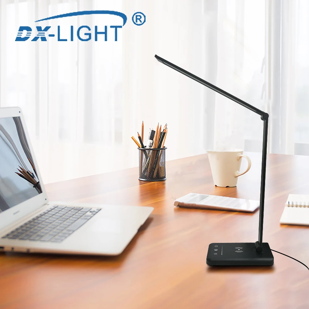 

Multifunction USB LED Table Desk Lamp Phone USB/Wireless Charging Pad Cell Phone Charger Holder Stand Foldable Desktop Light