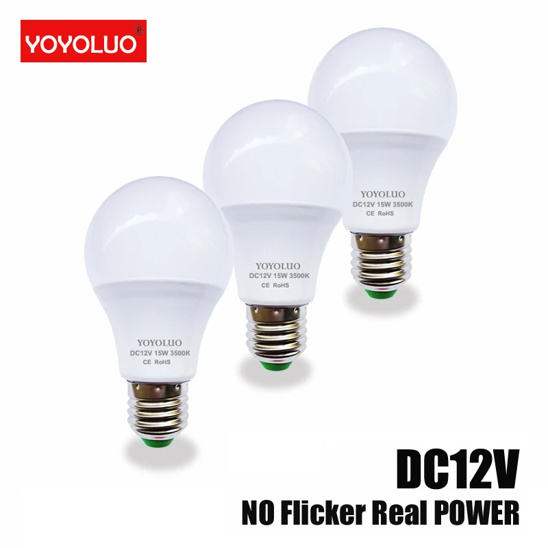 

[YOYOLUO] High Quality LED Bulbs 12V DC 3W 6W 9W 12W 15W LED Lamp SMD 2835 Home Camping Hunting Emergency Outdoor Light lamparas