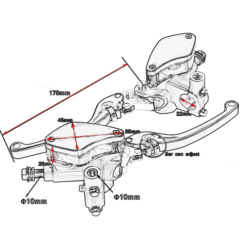 Мотоцикл Гонки Универсальный Гидравлический тормозной насос сцепления Главный цилиндр 1 пара Регулируемый рычаг Ручка для HONDA Yamaha Kawasaki